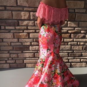 Floral Two piece prom dress!